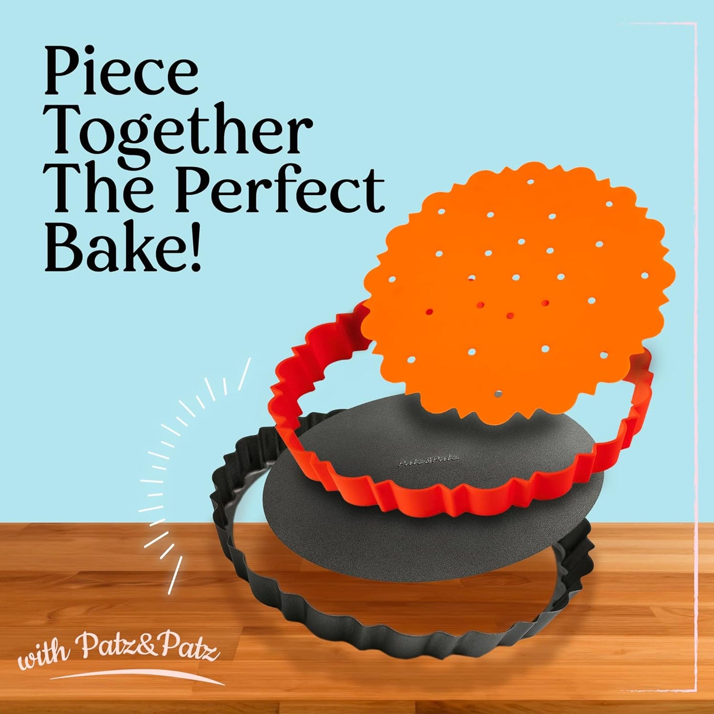 Patz&amp;Patz PressPerfect Silicone Pie Weight – Pie for Blind Baking – Suitable for Pies、Tart、Milk Egg Cakes – Food Safety、Easy to Clean – Designed TartArt 9 Inch Customization Tart Pot